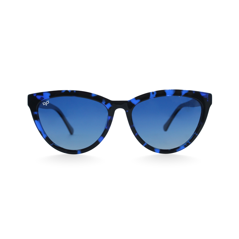 OJO sunglasses trend handmade s. Black blue frame and s. Black temples with polarised blue lenses rx image number null