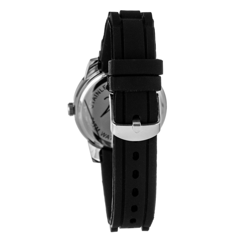 Black rubber bracelet watch-null