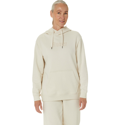 Asics women's asics logo oth hoodie, Ecru, medium