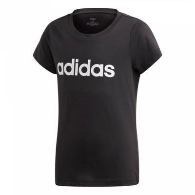 Girls essentials linear t-shirt, Black / White, medium