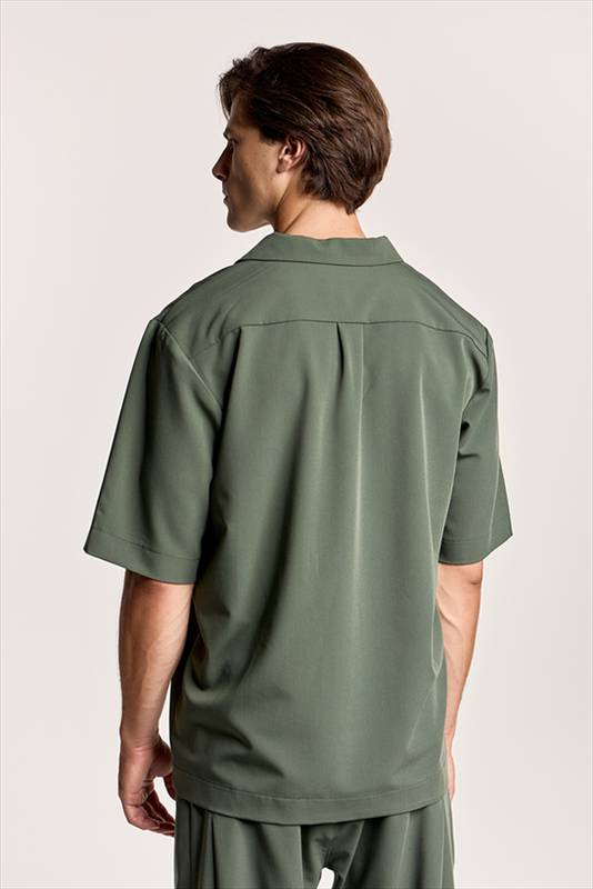 Pcoc 1/4 buttoned collar shortsleeve tee-null