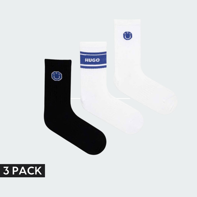 3pack blue design socks, Multi, medium