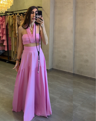 Silence princess set top skirt bou839, Pink, medium