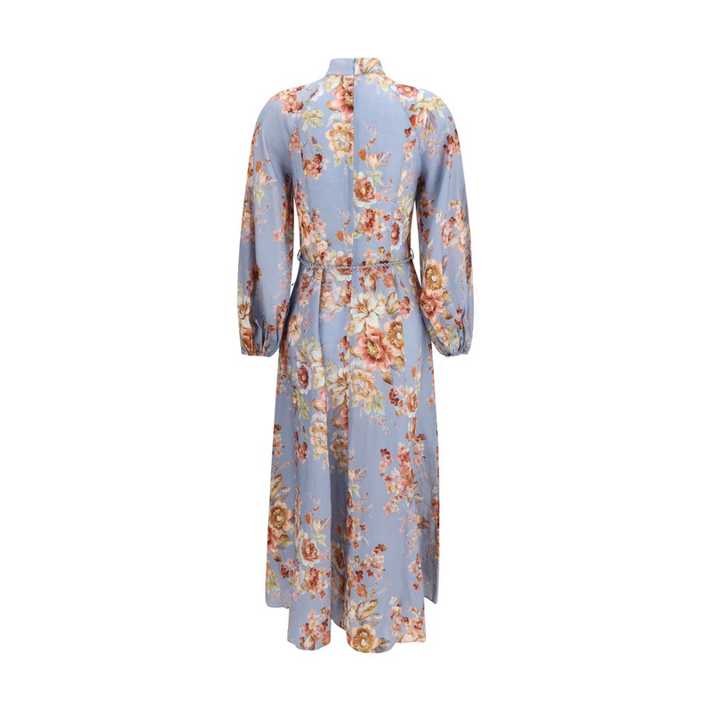 Multicolor linen long dress-null