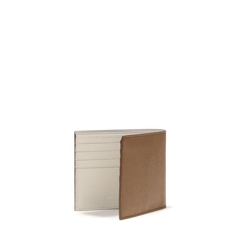 Beige calf leather bos taurus wallet-null