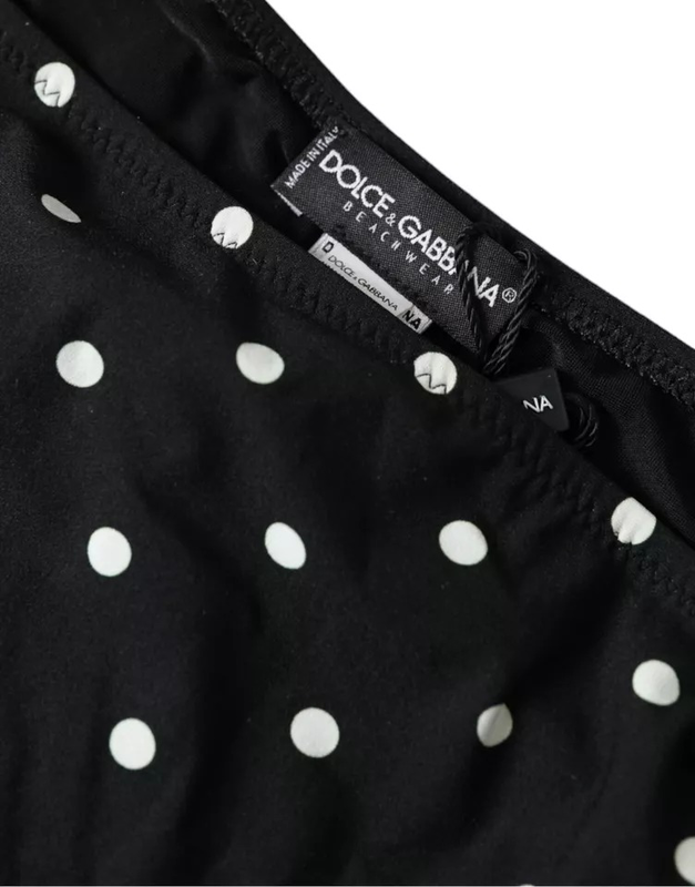 Black polka dot swimwear beachwear bottom bikini-null