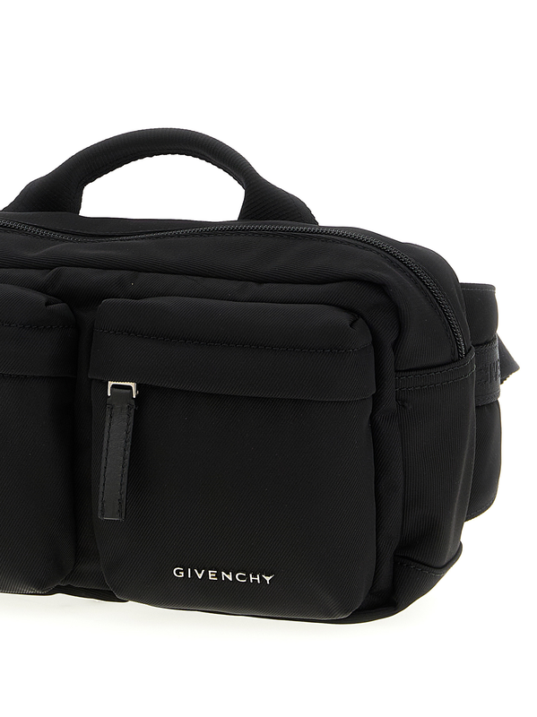 Black polyamide crossbody bag-null