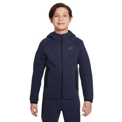 Boy nike sportswear tech fleece full-zip hoodie, Obsidian / Black, medium