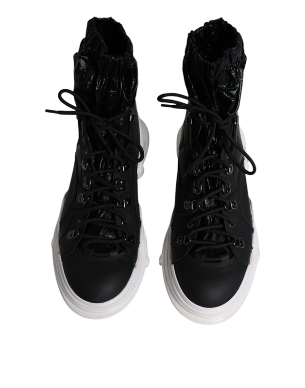 Black nylon galileo high top sneakers shoes-null