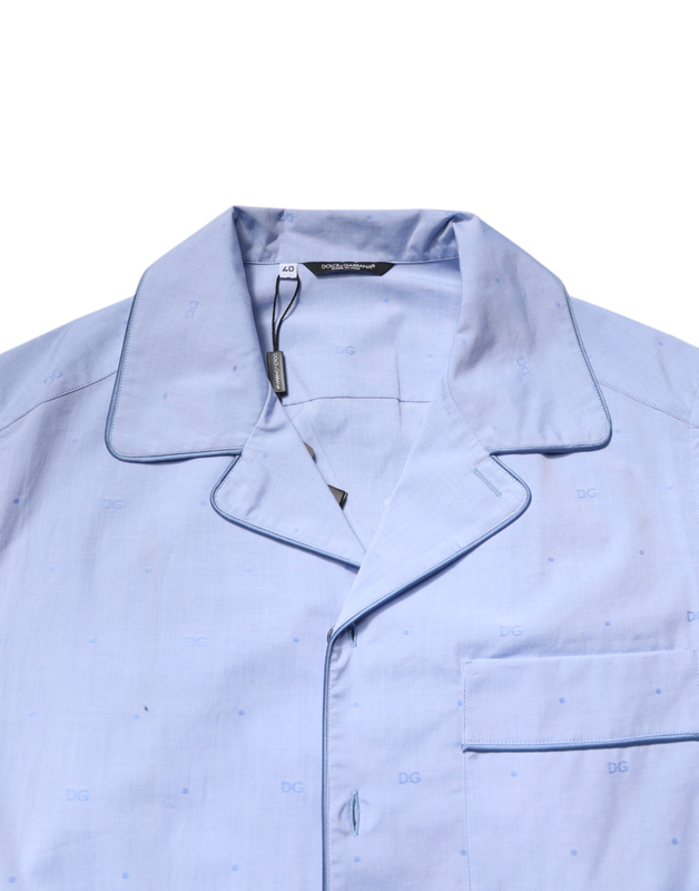Light blue dg logo cotton men pajama set sleepwear-null