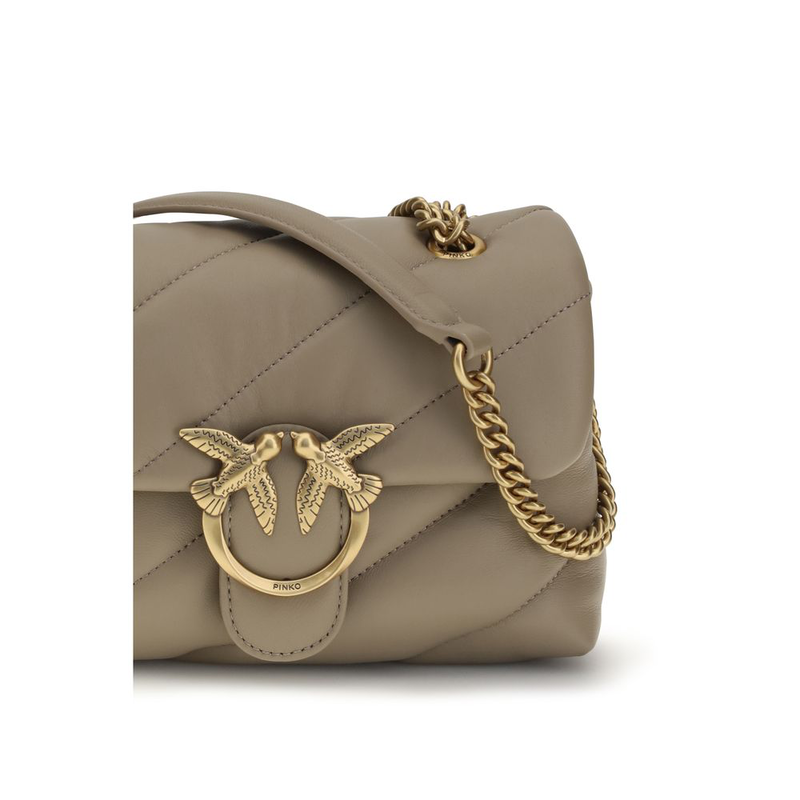 Beige calf leather bos taurus shoulder bag-null