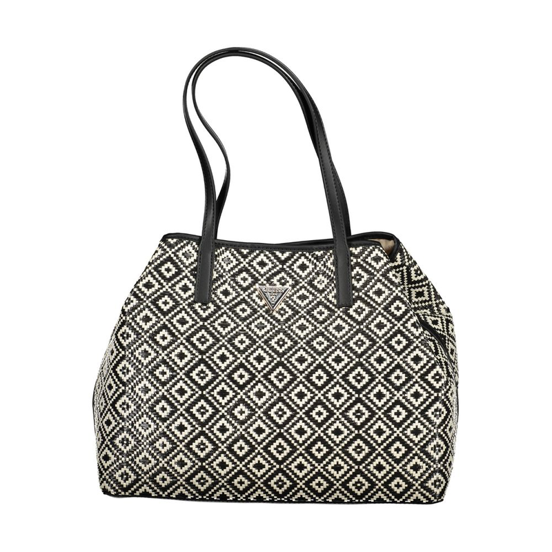 Black polyurethane women handbag-null