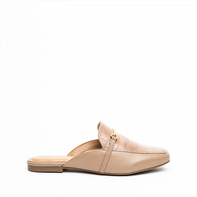 Via marte backless flat pumps with chain detail