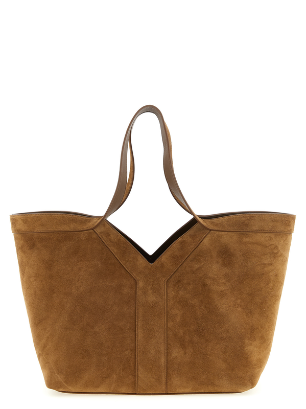 Brown calfskin tote bag-null