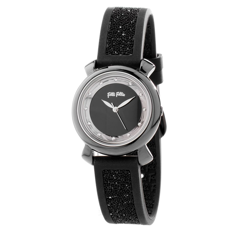 Black plastic dress watch-null