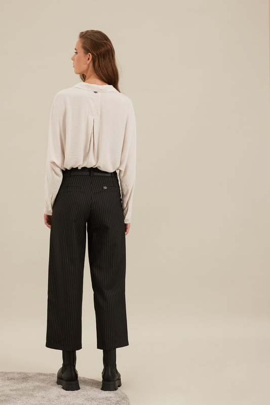 Product image: Aidi striped trousers with a belt at the waist-null