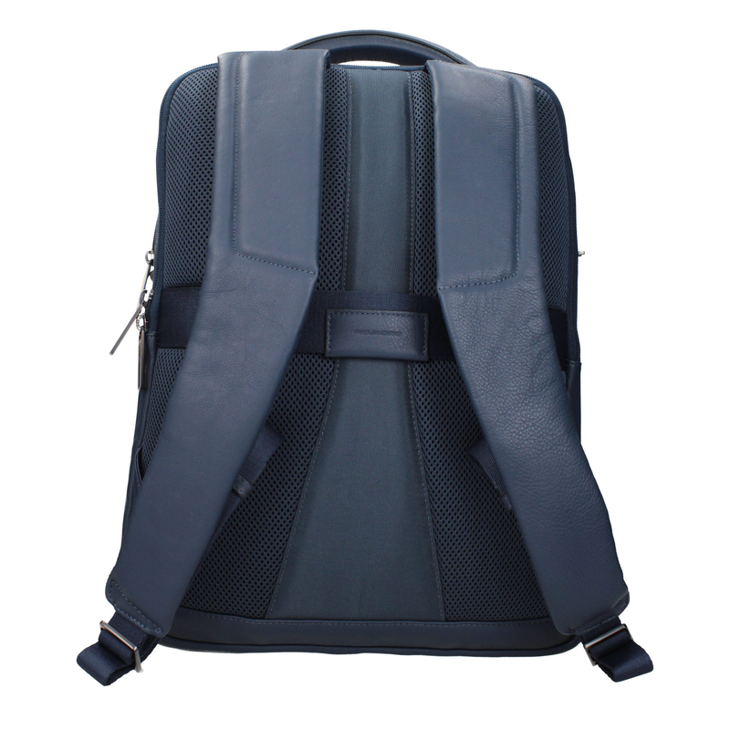 Blue leather backpack-null