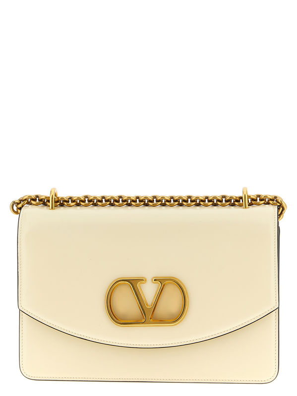White calfskin shoulder bag-null