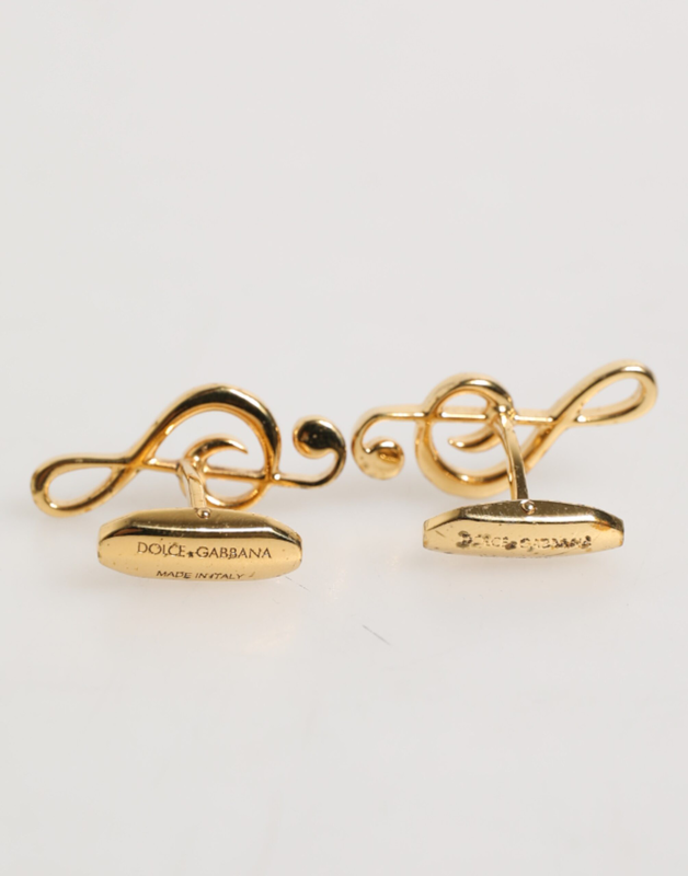 Gold musical note metal brass pin men accessory cufflinks-null