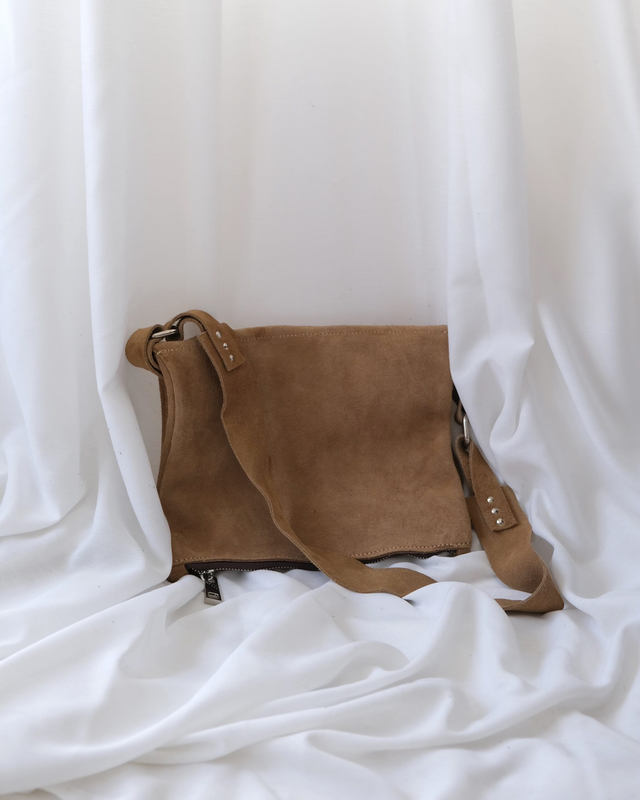Baguette bag / beige / suede-null