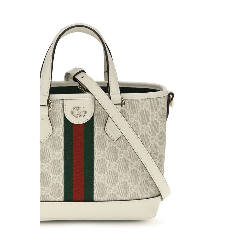 White fabric shoulder bag-null