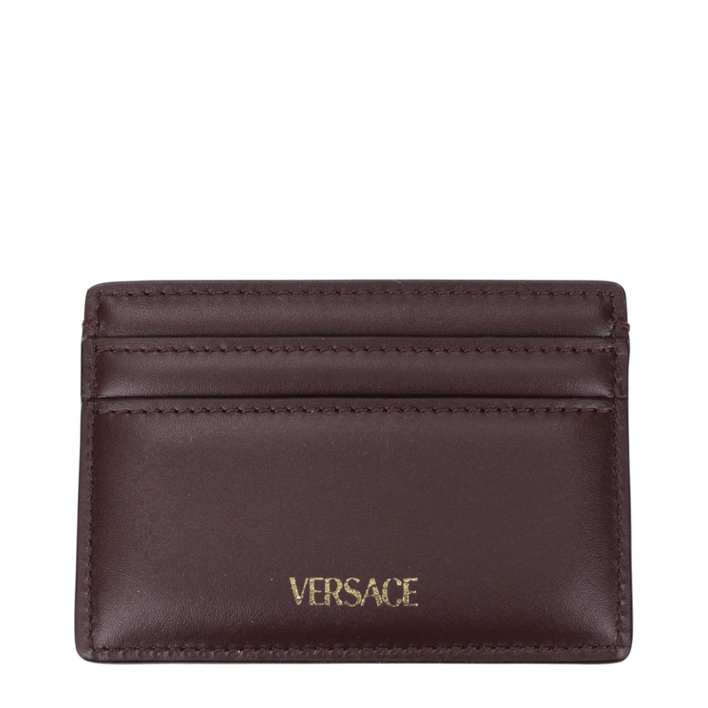 Brown leather cardholder-null