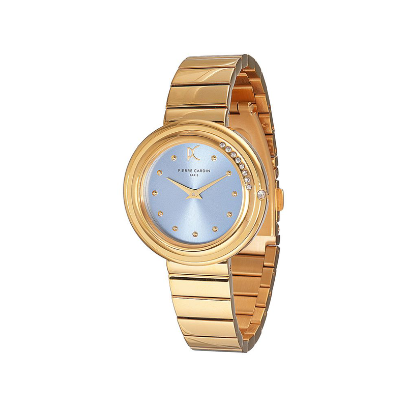 Gold stainless steel dress watch-null