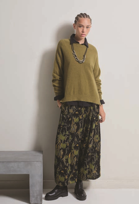 Zoro pant printed 7/8, Green, medium