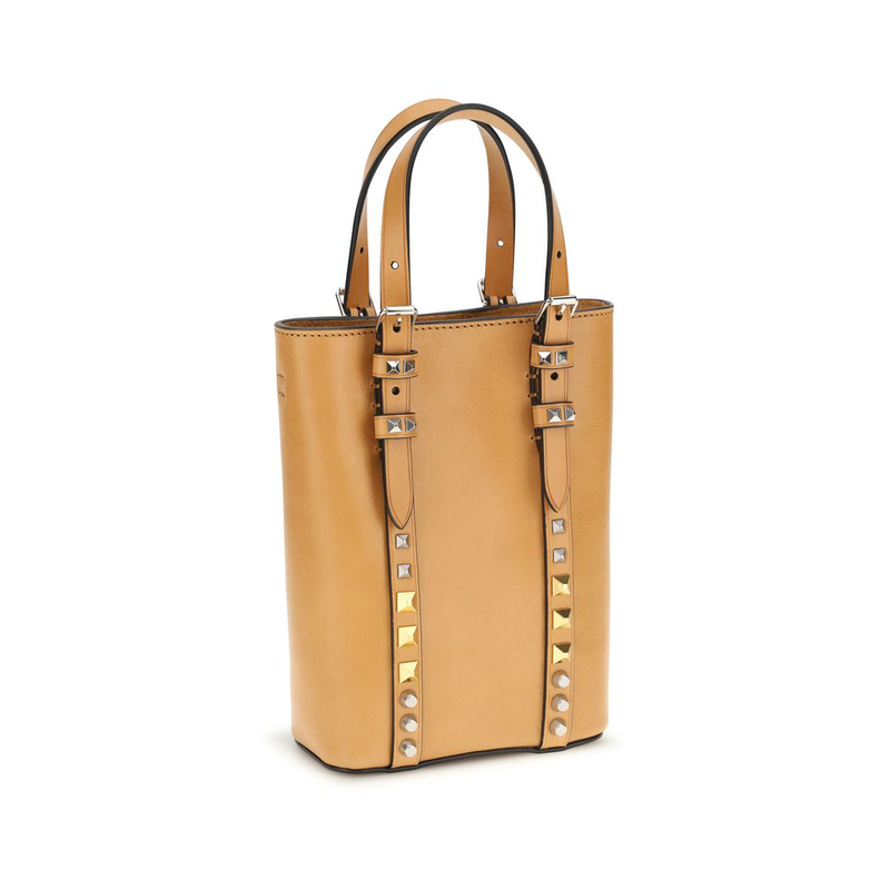 Beige calf leather bos taurus shoulder bag-null