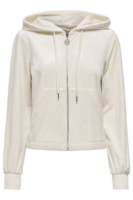 Only rebelvelvet hoodie zip, Beige, medium