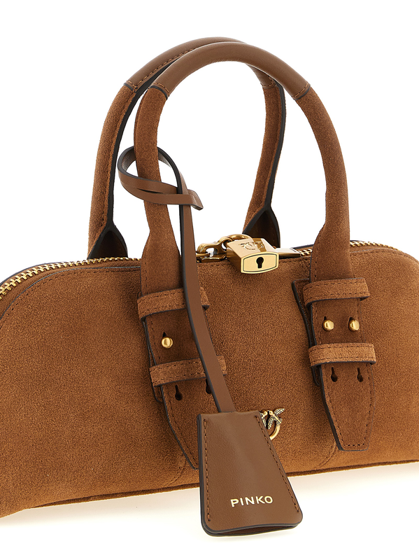 Brown cowhide shoulder bag-null