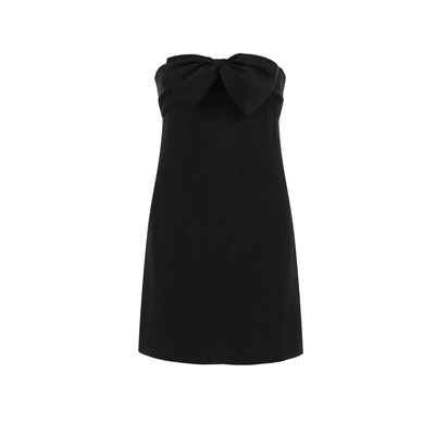 Black acetate cocktail dress, Black, medium