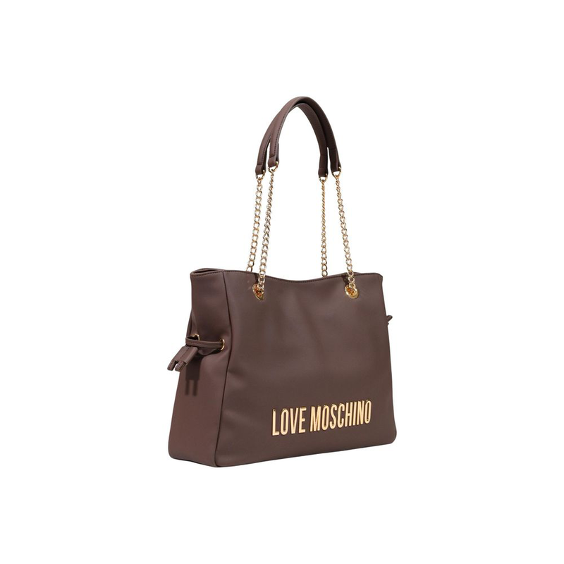 Brown polyester handbag-null