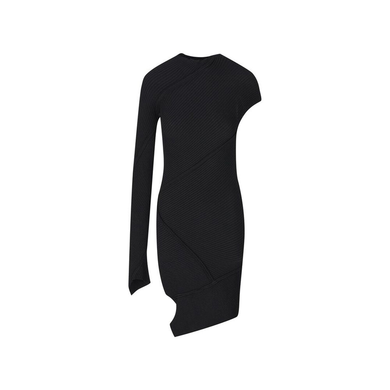 Black polyester casual dress-null