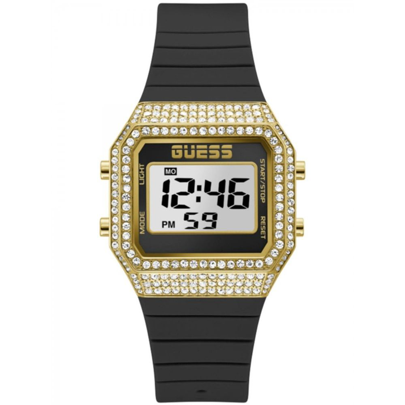 Black synthetic digital watch-null