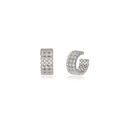 Selene ear cuff, White Zircon, medium
