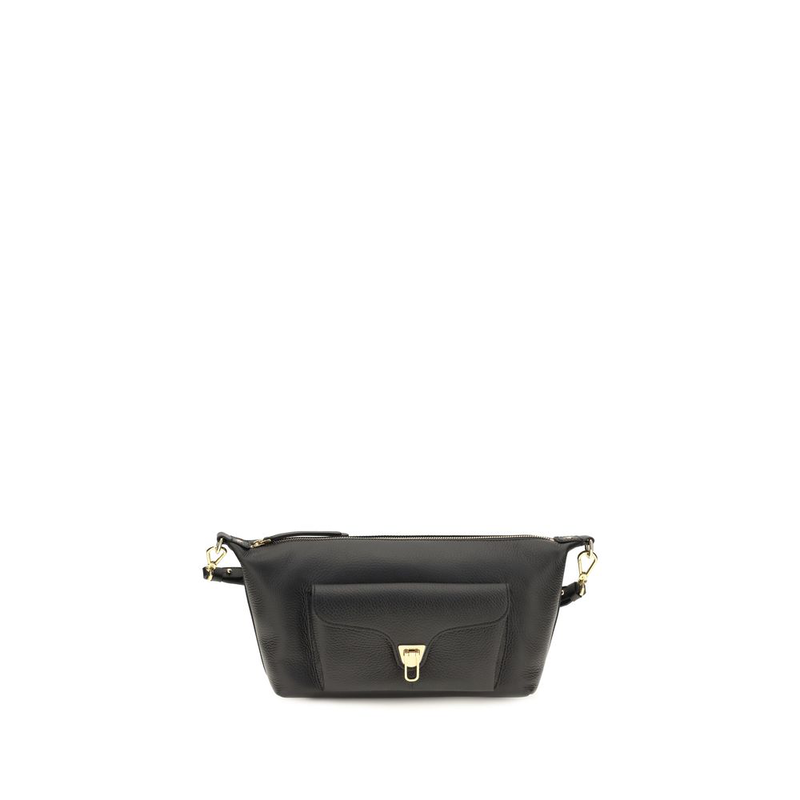 Black calf leather bos taurus shoulder bag-null