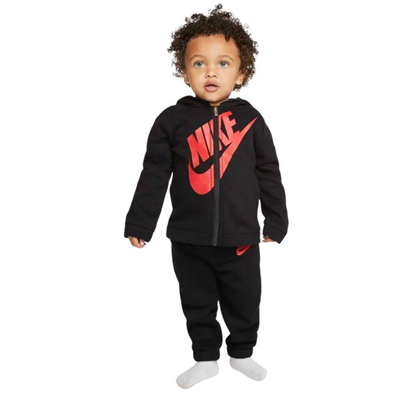 Nike infant sueded fleece jumbo futura jogger set, Black / Red, medium