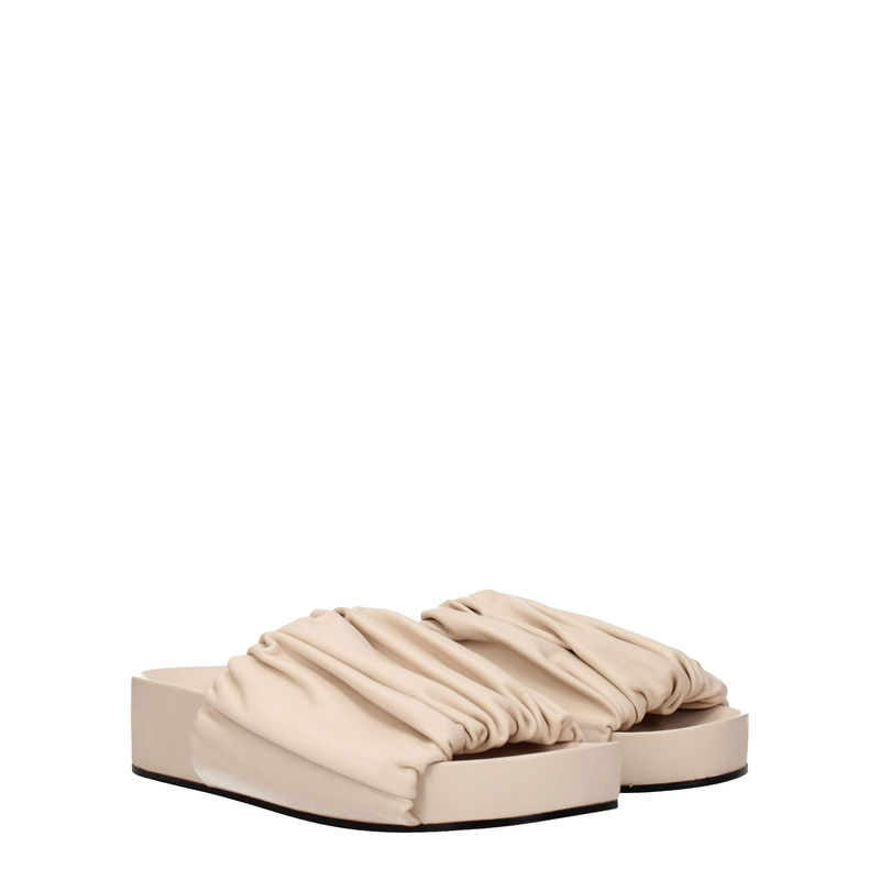 Pink leather slippers-null