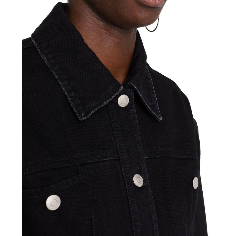 Black cotton denim jacket-null
