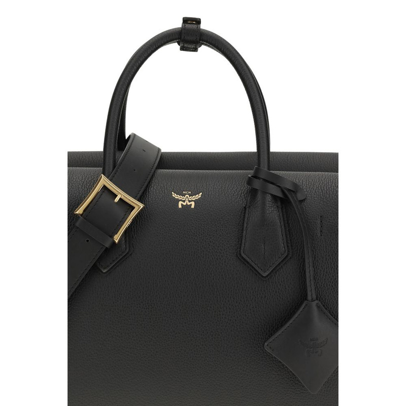 Black calf leather bos taurus handbag-null