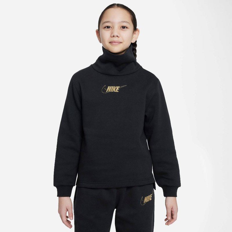 Nike kids funnel neck ls fleece top-null