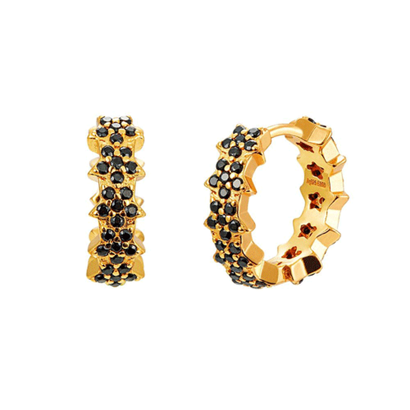 Flower zircon hoops-null
