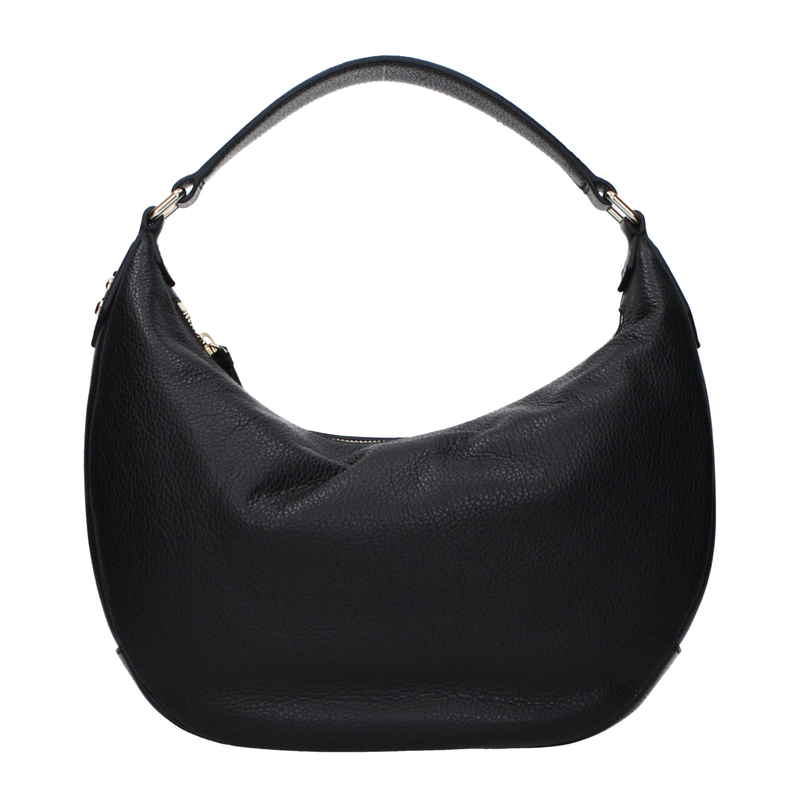 Black leather shoulder bag-null