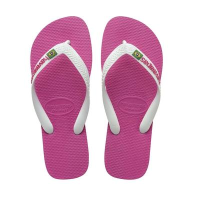 Havaianas kids girls brasil logo flip flop, Rose, medium