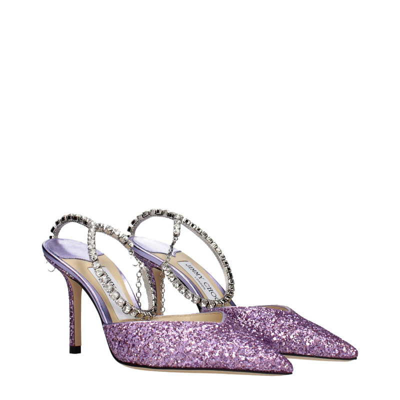 Purple plastic stiletto heel sandals-null
