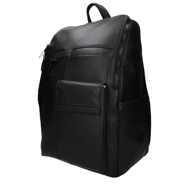 Black leather backpack-null