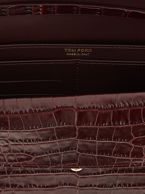 Bordeaux calfskin clutch bag-null