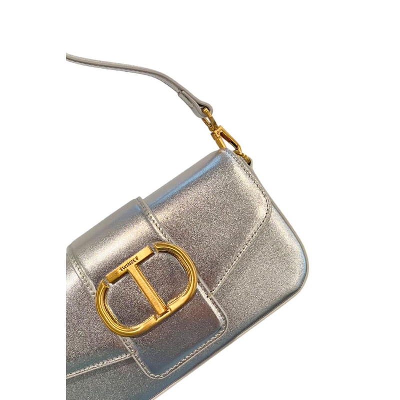 Silver pu women shoulder bag-null