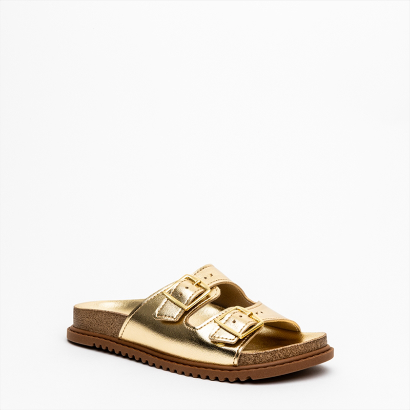 Product image: Molekinha shiny gold girls slider sandals-null